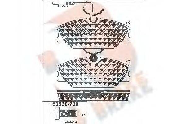 R BRAKE RB0930700 Комплект гальмівних колодок, дискове гальмо