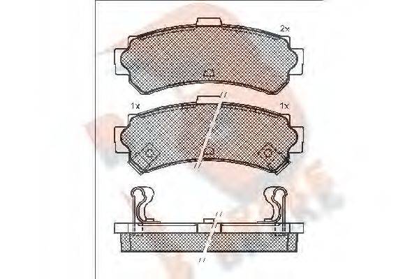 R BRAKE RB1095 Комплект гальмівних колодок, дискове гальмо