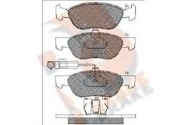 R BRAKE RB1124 Комплект гальмівних колодок, дискове гальмо