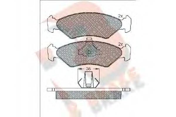 R BRAKE RB1143 Комплект гальмівних колодок, дискове гальмо