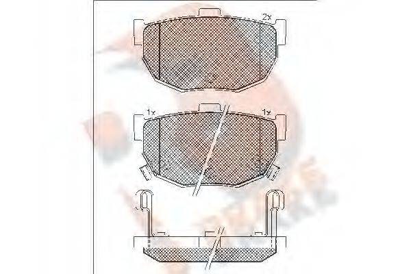 R BRAKE RB1144 Комплект гальмівних колодок, дискове гальмо