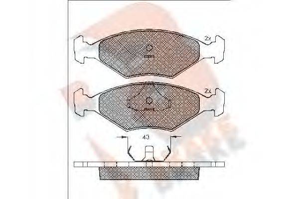 R BRAKE RB1148 Комплект гальмівних колодок, дискове гальмо