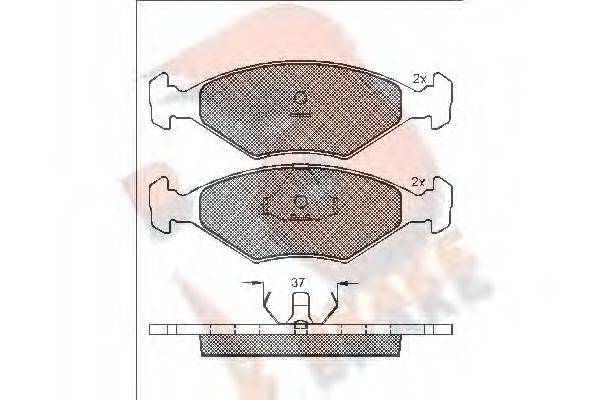 R BRAKE RB1215 Комплект гальмівних колодок, дискове гальмо