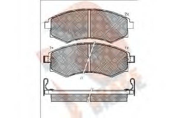 R BRAKE RB1267 Комплект гальмівних колодок, дискове гальмо