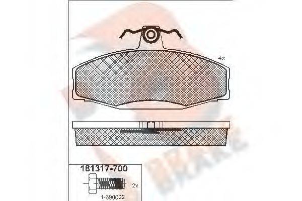 R BRAKE RB1317700 Комплект гальмівних колодок, дискове гальмо