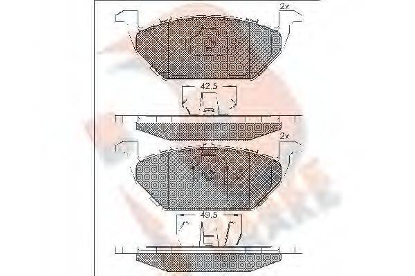 R BRAKE RB1338 Комплект гальмівних колодок, дискове гальмо