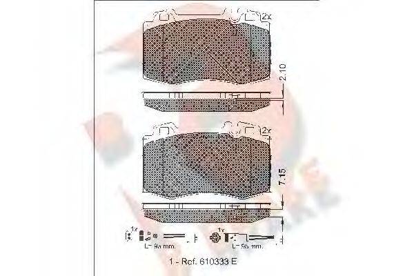 R BRAKE RB1389203 Комплект гальмівних колодок, дискове гальмо