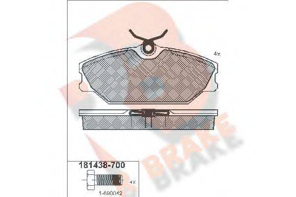 R BRAKE RB1438700 Комплект гальмівних колодок, дискове гальмо