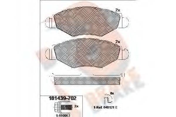 R BRAKE RB1439702 Комплект гальмівних колодок, дискове гальмо