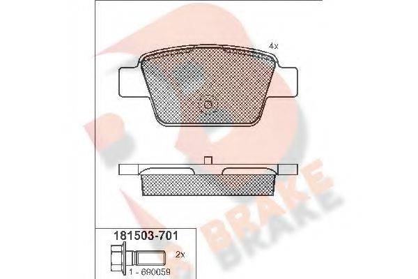 R BRAKE RB1503701 Комплект гальмівних колодок, дискове гальмо