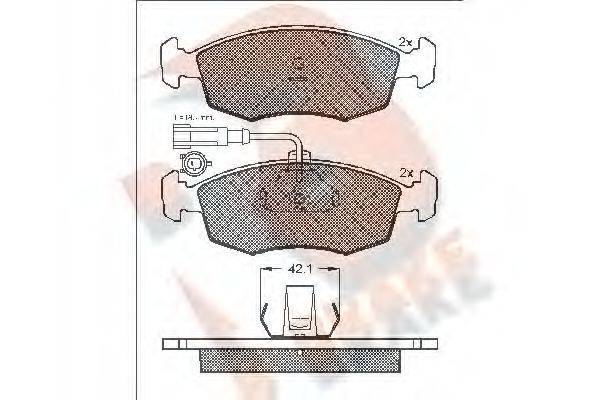 R BRAKE RB1518 Комплект гальмівних колодок, дискове гальмо