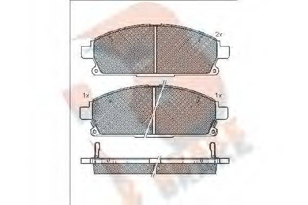 R BRAKE RB1521 Комплект гальмівних колодок, дискове гальмо