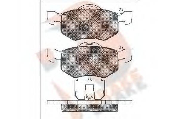 R BRAKE RB1532 Комплект гальмівних колодок, дискове гальмо