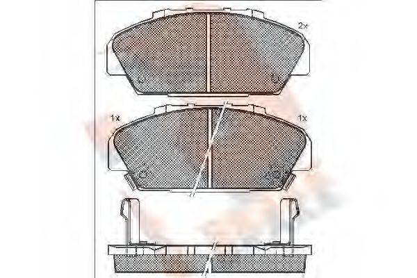 R BRAKE RB1554 Комплект гальмівних колодок, дискове гальмо