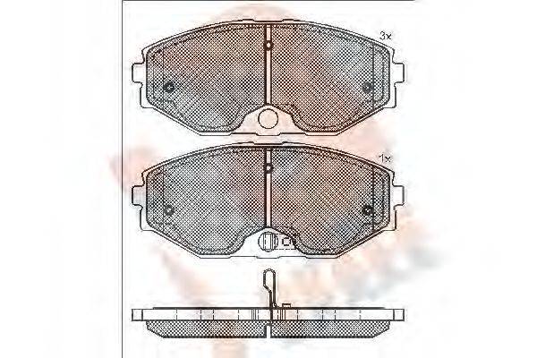 R BRAKE RB1569 Комплект гальмівних колодок, дискове гальмо