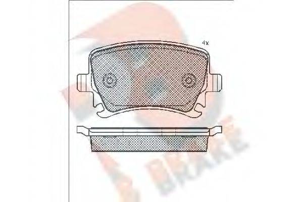 R BRAKE RB1600 Комплект гальмівних колодок, дискове гальмо