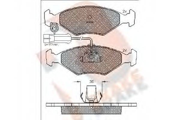 R BRAKE RB1603 Комплект гальмівних колодок, дискове гальмо