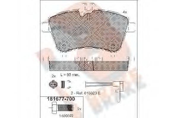 R BRAKE RB1677700 Комплект гальмівних колодок, дискове гальмо