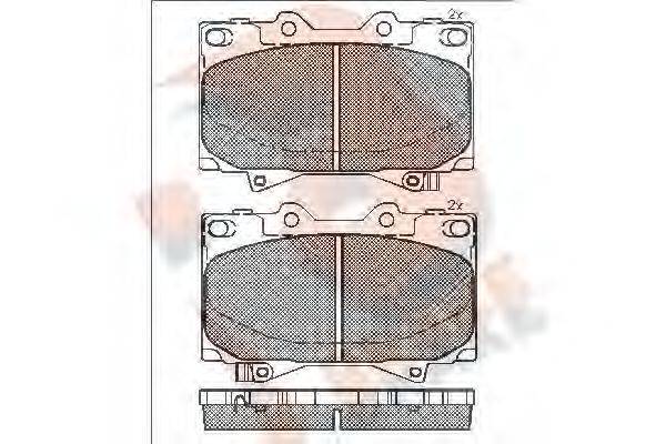 R BRAKE RB1723 Комплект гальмівних колодок, дискове гальмо