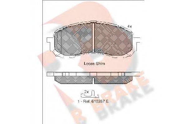 R BRAKE RB1800 Комплект гальмівних колодок, дискове гальмо