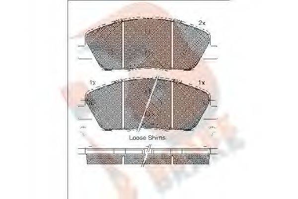 R BRAKE RB1828 Комплект гальмівних колодок, дискове гальмо