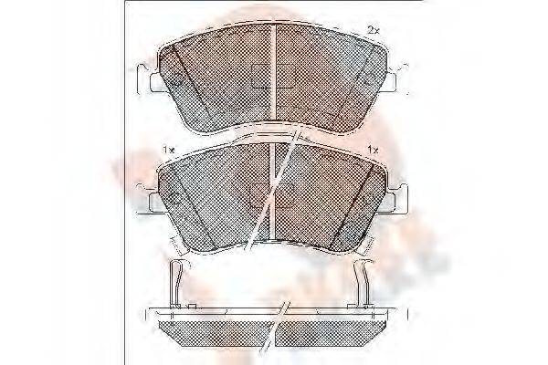 R BRAKE RB1869 Комплект гальмівних колодок, дискове гальмо