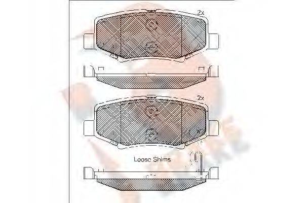 R BRAKE RB1909 Комплект гальмівних колодок, дискове гальмо