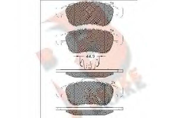 R BRAKE RB1915 Комплект гальмівних колодок, дискове гальмо