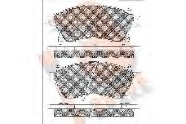 R BRAKE RB1942 Комплект гальмівних колодок, дискове гальмо