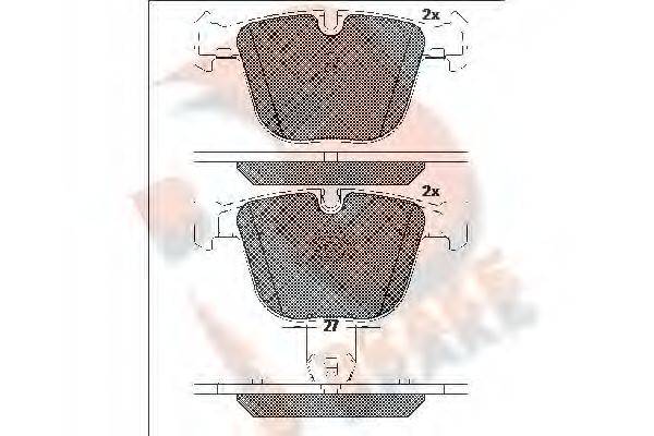 R BRAKE RB1949 Комплект гальмівних колодок, дискове гальмо