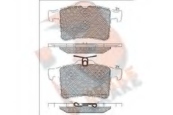 R BRAKE RB1981 Комплект гальмівних колодок, дискове гальмо