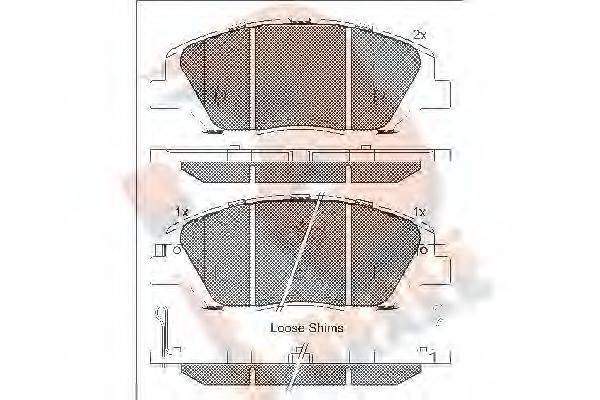 R BRAKE RB1997 Комплект гальмівних колодок, дискове гальмо