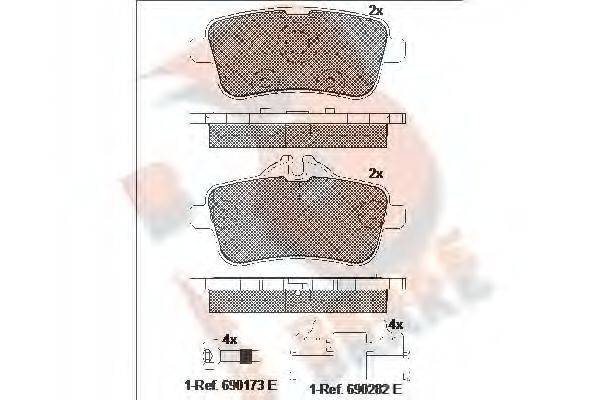 R BRAKE RB2072067 Комплект гальмівних колодок, дискове гальмо