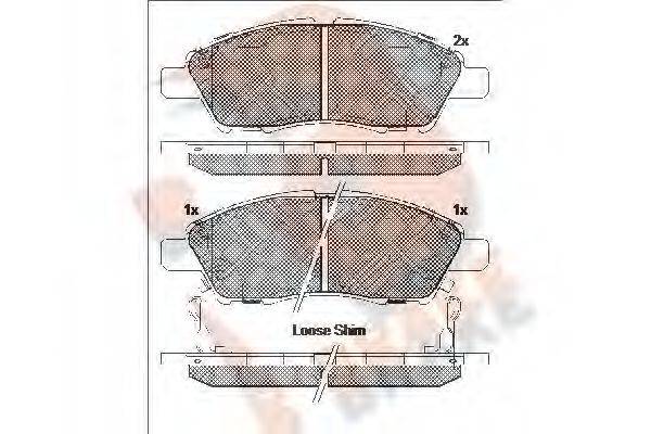 R BRAKE RB2073 Комплект гальмівних колодок, дискове гальмо