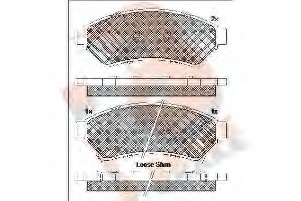 R BRAKE RB2081 Комплект гальмівних колодок, дискове гальмо