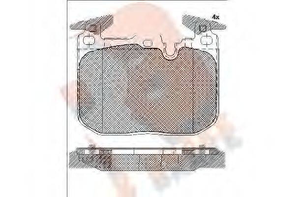 R BRAKE RB2093203 Комплект гальмівних колодок, дискове гальмо