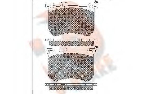 R BRAKE RB2100 Комплект гальмівних колодок, дискове гальмо