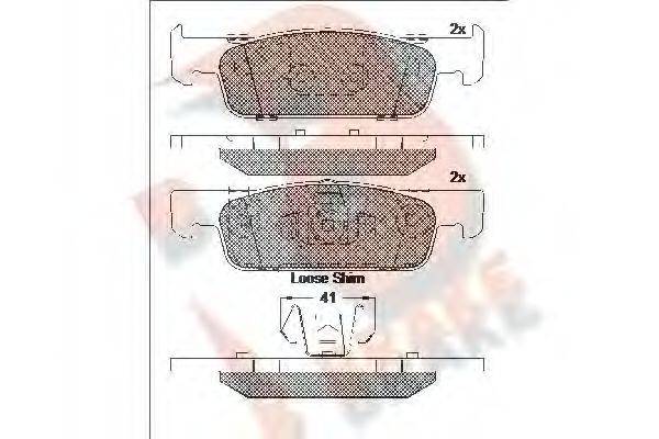 R BRAKE RB2115 Комплект гальмівних колодок, дискове гальмо