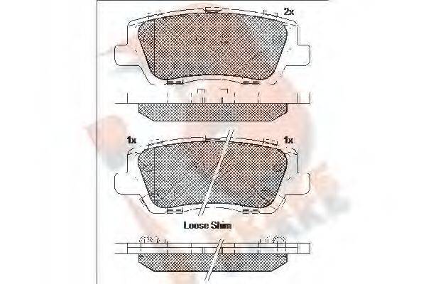 R BRAKE RB2157 Комплект гальмівних колодок, дискове гальмо