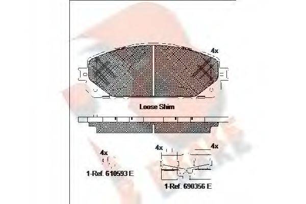 R BRAKE RB2177 Комплект гальмівних колодок, дискове гальмо