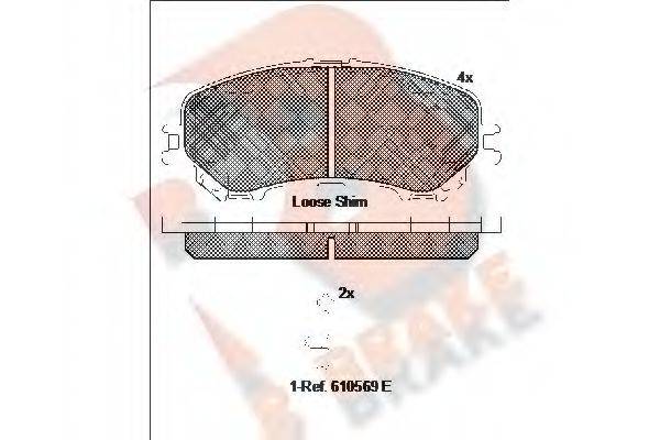 R BRAKE RB2181 Комплект гальмівних колодок, дискове гальмо