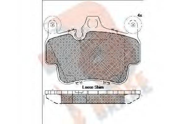 R BRAKE RB2204 Комплект гальмівних колодок, дискове гальмо