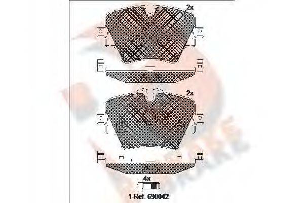 R BRAKE RB2216 Комплект гальмівних колодок, дискове гальмо