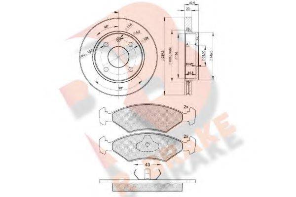 R BRAKE 3R03291064 Комплект гальм, дисковий гальмівний механізм