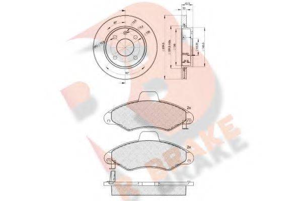 R BRAKE 3R12291064 Комплект гальм, дисковий гальмівний механізм