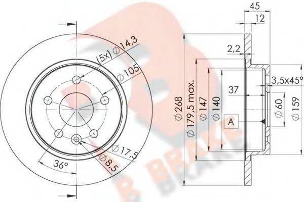 R BRAKE 78RBD21560 гальмівний диск