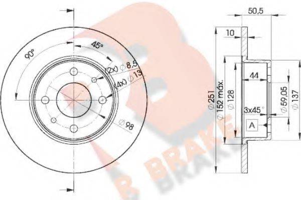 R BRAKE 78RBD24070 гальмівний диск