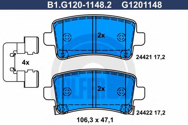 GALFER B1G12011482 Комплект гальмівних колодок, дискове гальмо