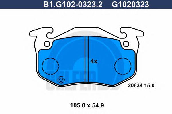 GALFER B1G10203232 Комплект гальмівних колодок, дискове гальмо