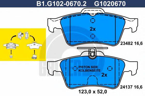 GALFER B1G10206702 Комплект гальмівних колодок, дискове гальмо